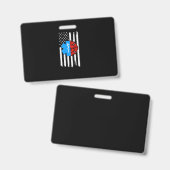 Emt Firefighter American Flag Distressed.Png Ausweis (Vorder- & Rückseite)