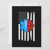 Emt Firefighter American Flag Distressed.Png Save The Date (Vorderseite)