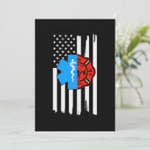 Emt Firefighter American Flag Distressed.Png Save The Date (Stehend Vorderseite)