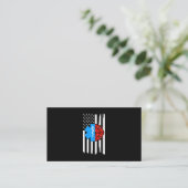 Emt Firefighter American Flag Distressed.Png Visitenkarte (Stehend Vorderseite)