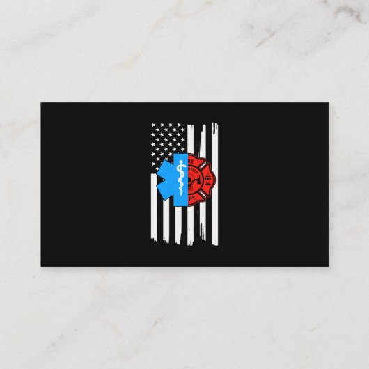 Emt Firefighter American Flag Distressed.Png Visitenkarte (Vorderseite)