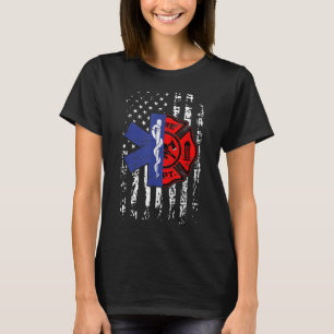EMT Firefighter EMT American Flag Geschenk T-Shirt