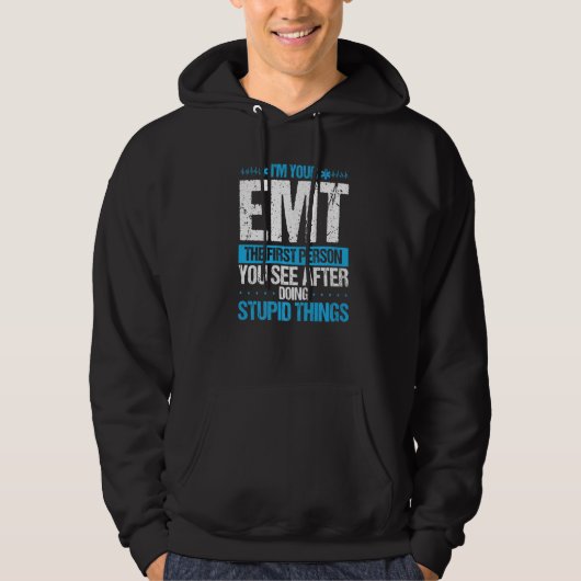 EMT First Person Ambulance Technician  Paramedic Hoodie (Vorderseite)
