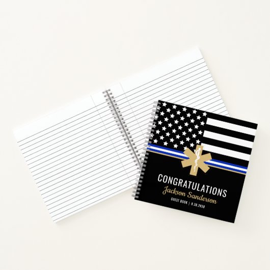 EMT First Responder Flag EMS Retirement Guest Book Notizblock (Innenseite)