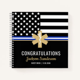 EMT First Responder Flag EMS Retirement Guest Book Notizblock