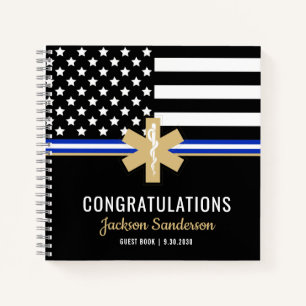 EMT First Responder Flag EMS Retirement Guest Book Notizblock
