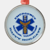 EMT Happy Holidays Silbernes Ornament (Vorne)