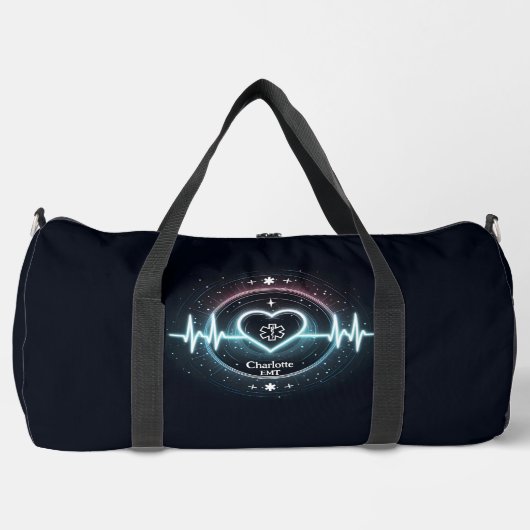 EMT Heartbeat Glowing Medical Design Duffle Bag (Vorderseite)