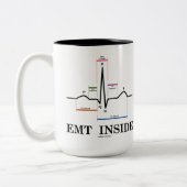 EMT Innere (Kurve-Rhythmus-Elektrokardiogramm) Zweifarbige Tasse (Links)