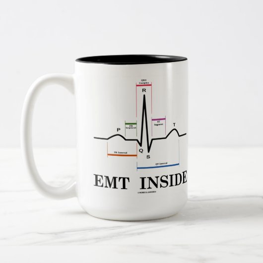 EMT Innere (Kurve-Rhythmus-Elektrokardiogramm) Zweifarbige Tasse (Links)