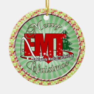 EMT Medizinischer Notfalltechniker CHRISTMAS Keramikornament