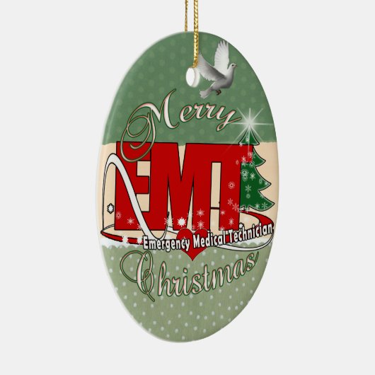 EMT Notmedizinisches Techniker WEIHNACHTEN Keramik Ornament (Rechts)