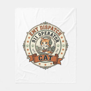 EMT-Notruf 911 Operator Katze EMT-Notruf 911 Ope Fleecedecke