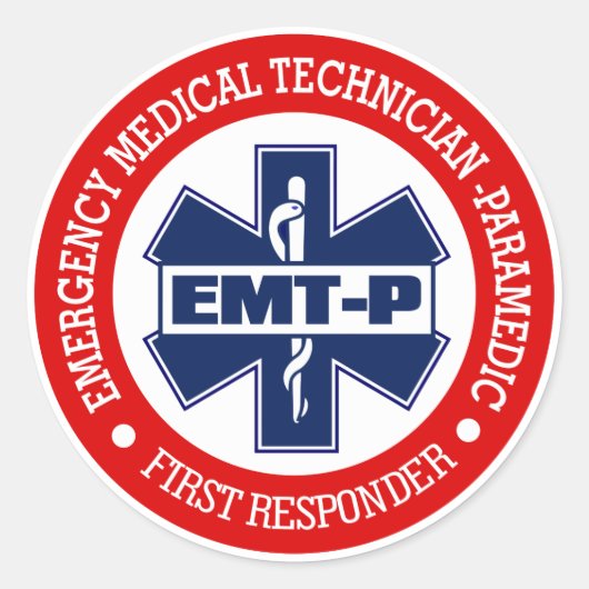 EMT-P (Emergency Medical Tech). - Paramedic) Runder Aufkleber (Vorderseite)
