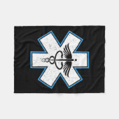 Emt Paramedic Star - Caduceus Ems First Responder Fleecedecke (Vorderseite (Horizontal))