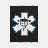 Emt Paramedic Star - Caduceus Ems First Responder Fleecedecke (Vorderseite)