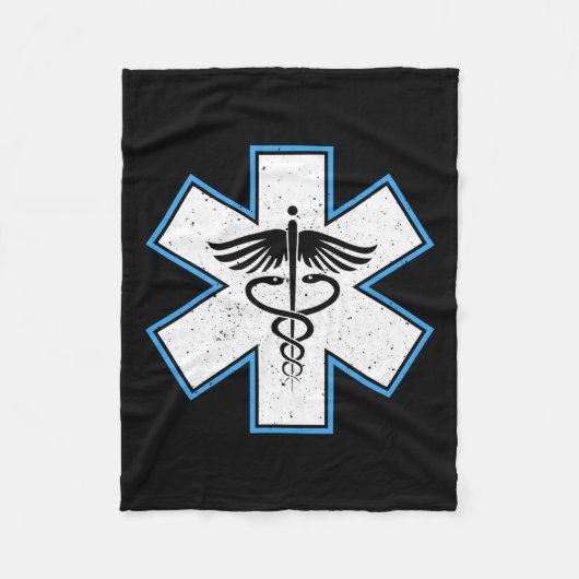 Emt Paramedic Star - Caduceus Ems First Responder Fleecedecke (Vorderseite)