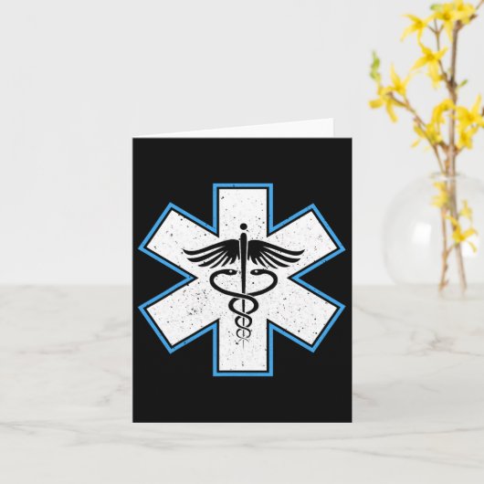 Emt Paramedic Star - Caduceus Ems First Responder Karte (Gelbe Blume)