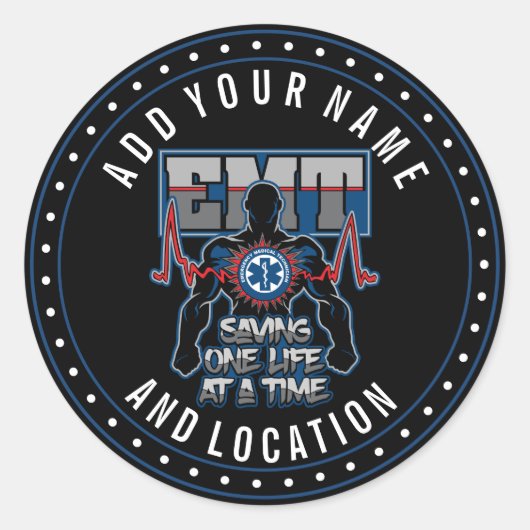 EMT Rette eins zur gleichen Zeit Runder Aufkleber (Vorderseite)