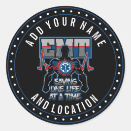EMT Rette eins zur gleichen Zeit Runder Aufkleber