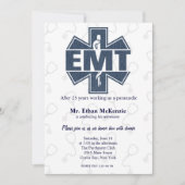 EMT Ruhestand Denim Textur Einladung (Vorderseite)