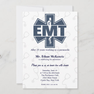 EMT Ruhestand Denim Textur Einladung