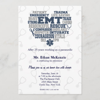 EMT Ruhestand Denim Textur Einladung