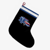 EMT Sanitäter EMS-Krankenwagen Großer Weihnachtsstrumpf (Vorderansicht (hängend))