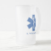 EMT Sanitäter-Symbol-Gewohnheit Mattglas Bierglas (VorderseiteRechts)