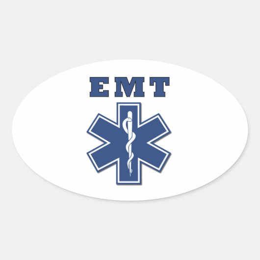 EMT Star of Life Ovaler Aufkleber (Vorderseite)