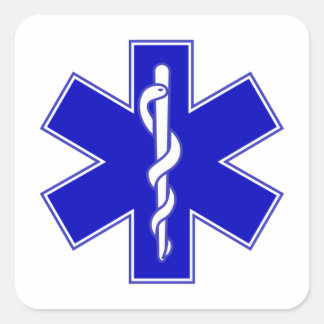EMT Star of Life Quadratischer Aufkleber
