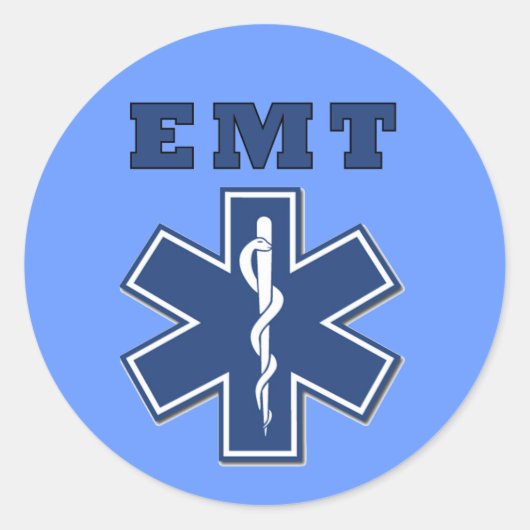 EMT Star of Life Runder Aufkleber (Vorderseite)