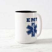 EMT Star of Life Zweifarbige Tasse (VorderseiteRechts)