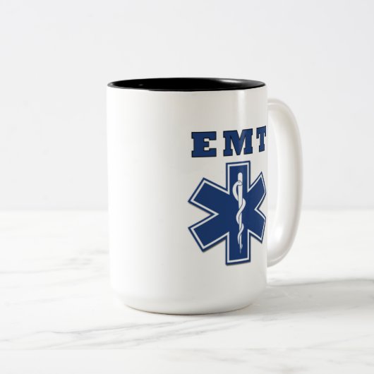 EMT Star of Life Zweifarbige Tasse (VorderseiteRechts)