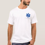 EMT Stern des Leben-Symbol-Name-Sanitäters T-Shirt<br><div class="desc">Ein Arbeitskraft-Shirt des individuellen Namens EMT/EMS,  den Stern des Lebensymbols kennzeichnend.   Unterhalb des Symbols ist eine Stelle für Ihren Namen in der gleichen Farbe wie das Symbol selbst.</div>