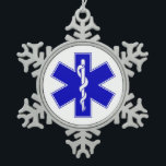 EMT Stern des Lebens Schneeflocken Zinn-Ornament<br><div class="desc">EMT Stern des Lebens auf diesen netten Geschenken.  Kann unter Verwendung der Schablonenwerkzeuge personalisiert sein.</div>