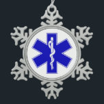 EMT Stern des Lebens Schneeflocken Zinn-Ornament<br><div class="desc">EMT Stern des Lebens auf diesen netten Geschenken.  Kann unter Verwendung der Schablonenwerkzeuge personalisiert sein.</div>