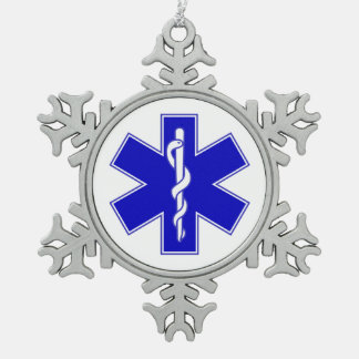 EMT Stern des Lebens Schneeflocken Zinn-Ornament