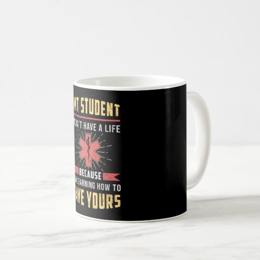 EMT Student Paramedic Ambulance EMS Nurse Funny Kaffeetasse (VorderseiteRechts)