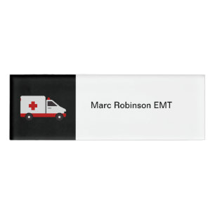 EMT-Thema für Notfälle - einfache Namensmarken Namenschild