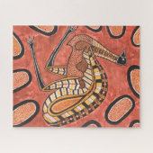 Emu - Aborigine-Inspirierte Kunstmalerei Puzzle (Horizontal)