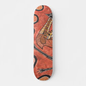 Emu - Aborigine-Inspirierte Kunstmalerei Skateboard (Vorne)