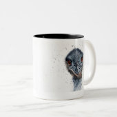 Emu auf Kaffee-Tasse Zweifarbige Tasse (VorderseiteRechts)
