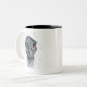 Emu auf Kaffee-Tasse Zweifarbige Tasse (Vorderseite Links)