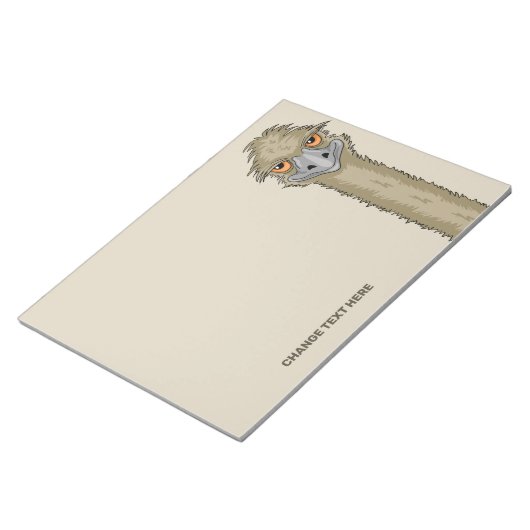 Emu Benutzerdefinierter Text rechteckiges Notepad Notizblock (angewinkelt)