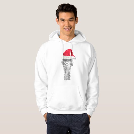 Emu Bird Funny Spaß Ostrich Emo Animal Xmas Santa Hoodie (Vorne ganz)