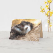 Emu Bird Grußkarte Karte (Gelbe Blume)