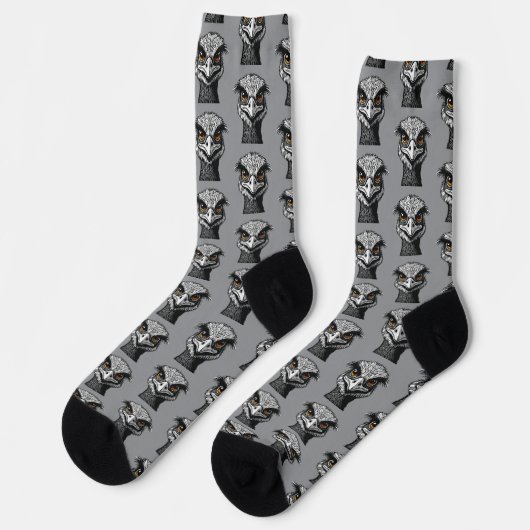 Emu bird head socken (Linkes Detail)