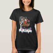 Emu Bird Lover Xmas Santa Riding Emu T-Shirt (Vorderseite)