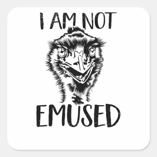 Emu Bird Tread Bird Australia Liebe Emu Quadratischer Aufkleber (Vorderseite)